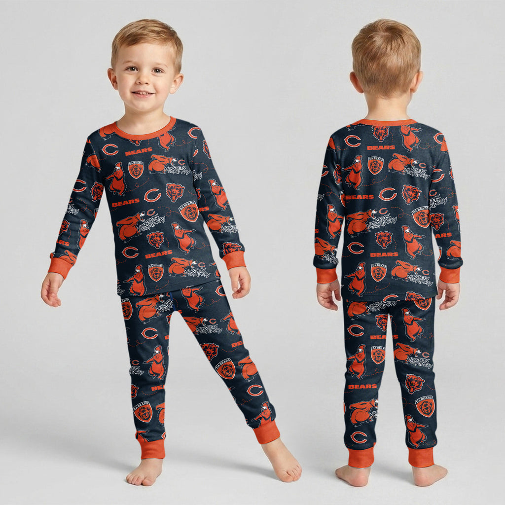 Chicago Football x Captain Inspired Bamboo Two Piece Long Sleeve Pajama Set
