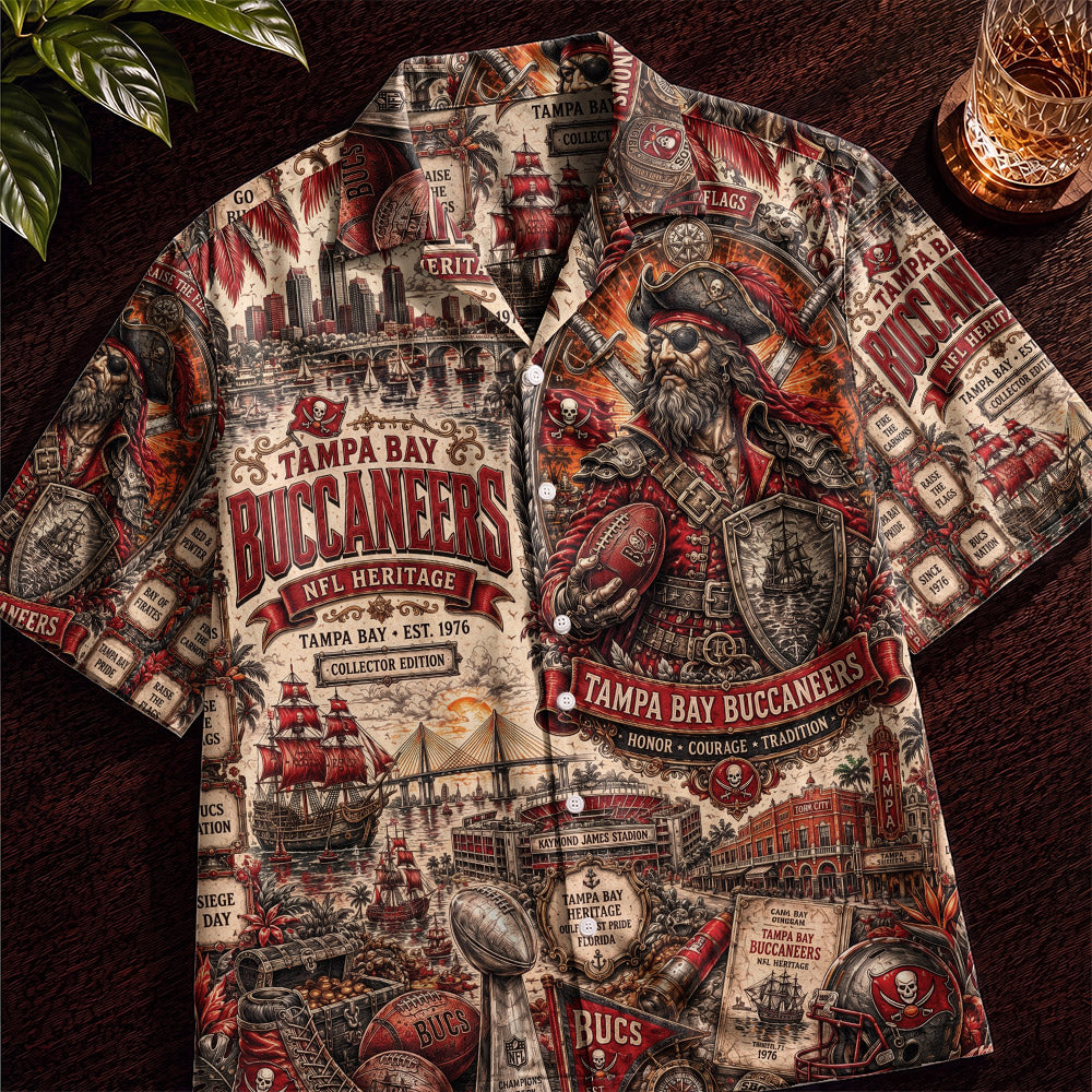 Tampa Bay Buccaneers Football Hawaiian Shirt – Retro Inspired Shirt