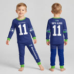 Seahawks Football Inspired Bamboo Two Piece Long Sleeve Pajama Set