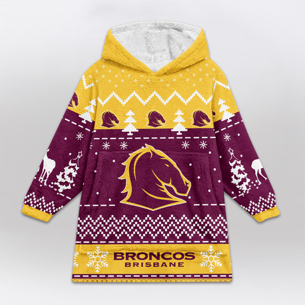 Brisbane Rugby Old School Blanket Hoodie