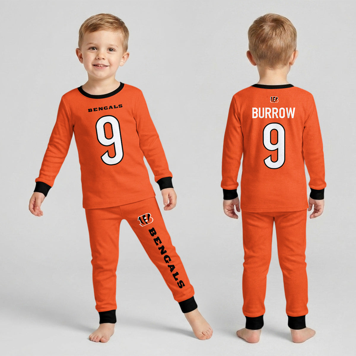 Bengals Football JB 09! Inspired Bamboo Two Piece Long Sleeve Pajama Set