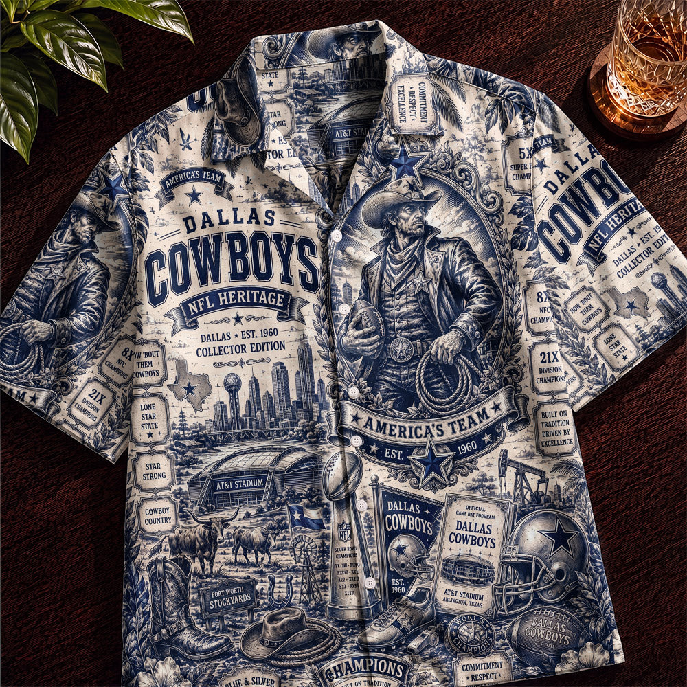 Dallas Cowboys Football Hawaiian Shirt – Retro Inspired Shirt