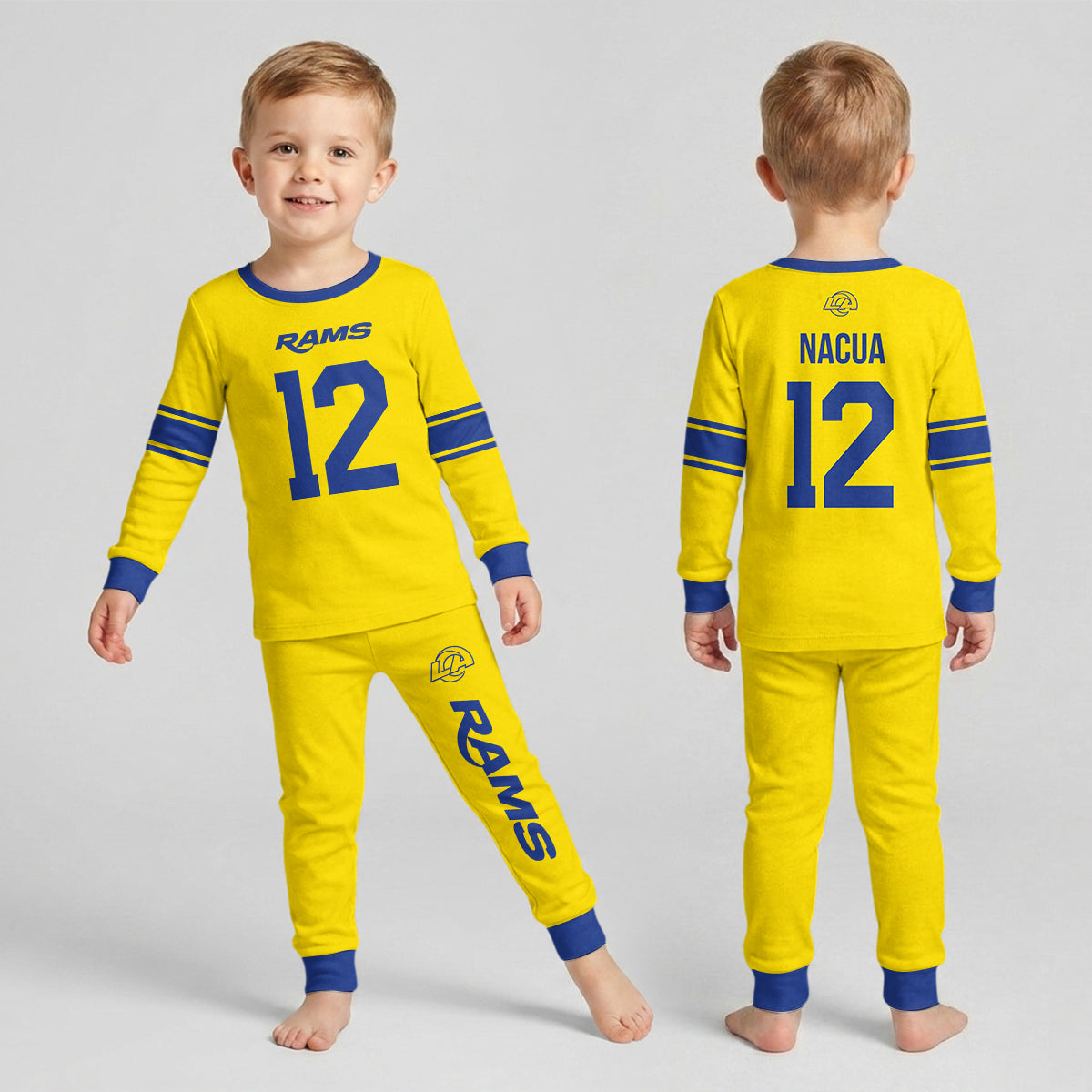 LA Rams Football!! Inspired Bamboo Two Piece Long Sleeve Pajama Set