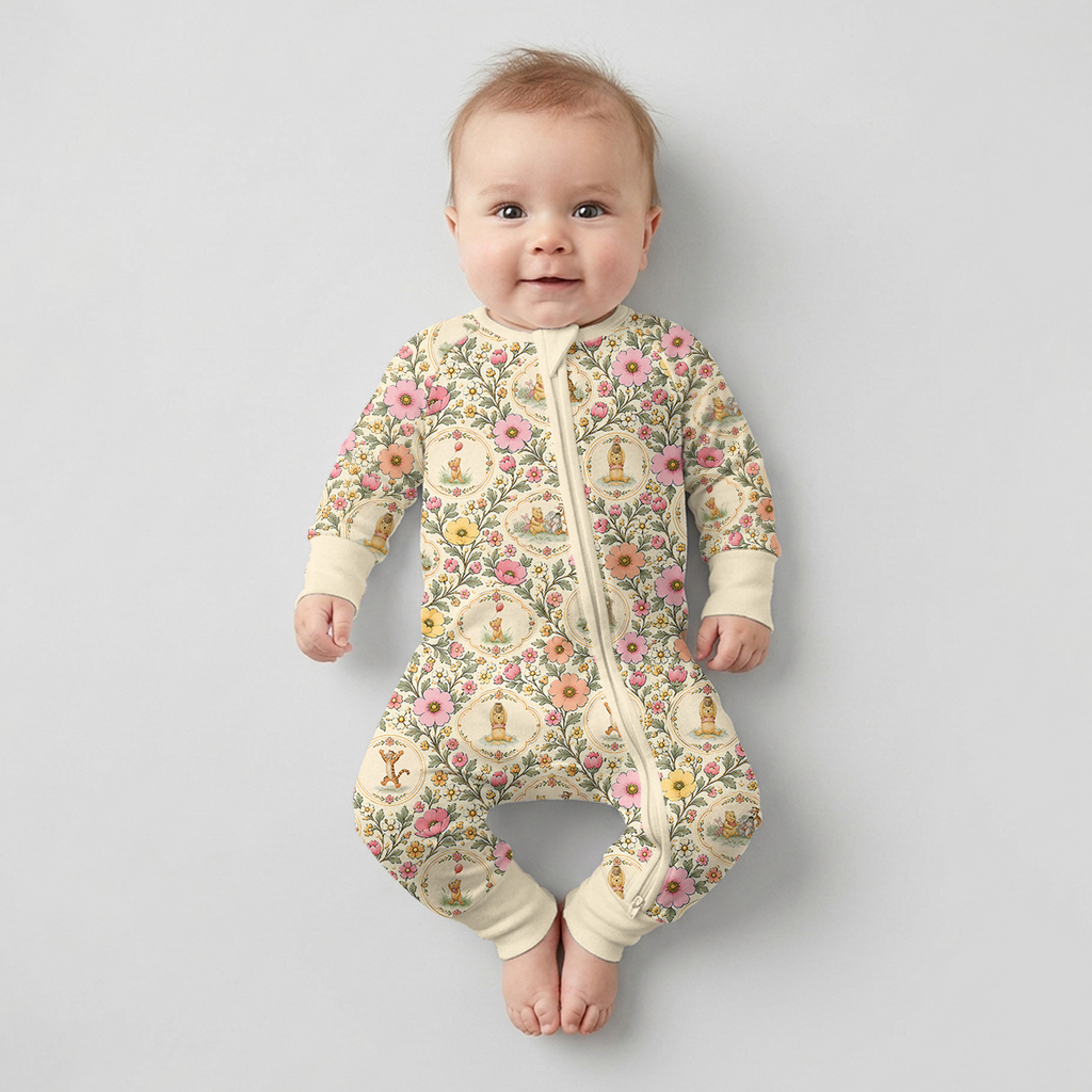 Floral Silly Bear and Friends Bamboo Convertible Zippy