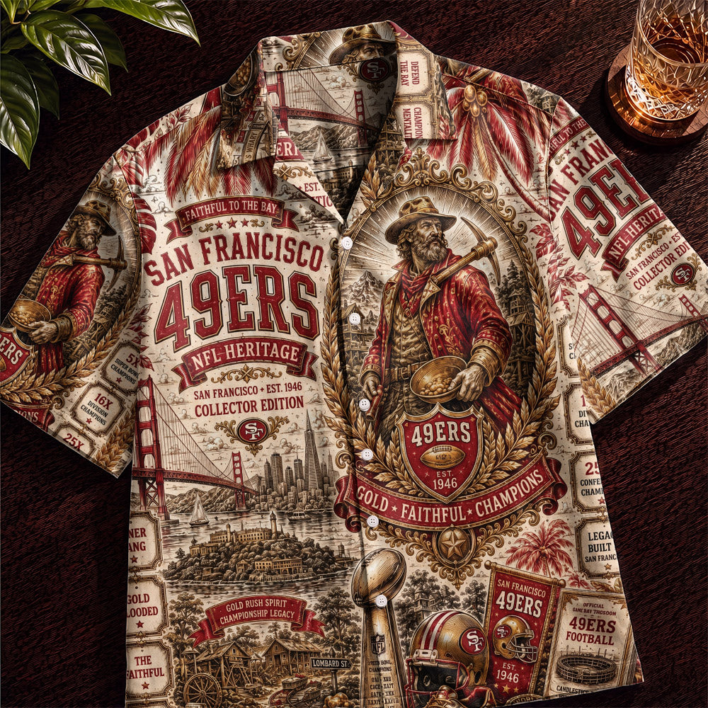 49ers Football Hawaiian Shirt – Retro Inspired Shirt