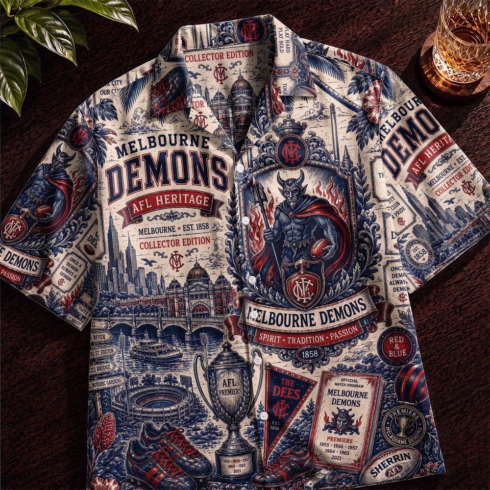 Melbourne Demons Hawaiian Shirt – Retro Inspired Shirt