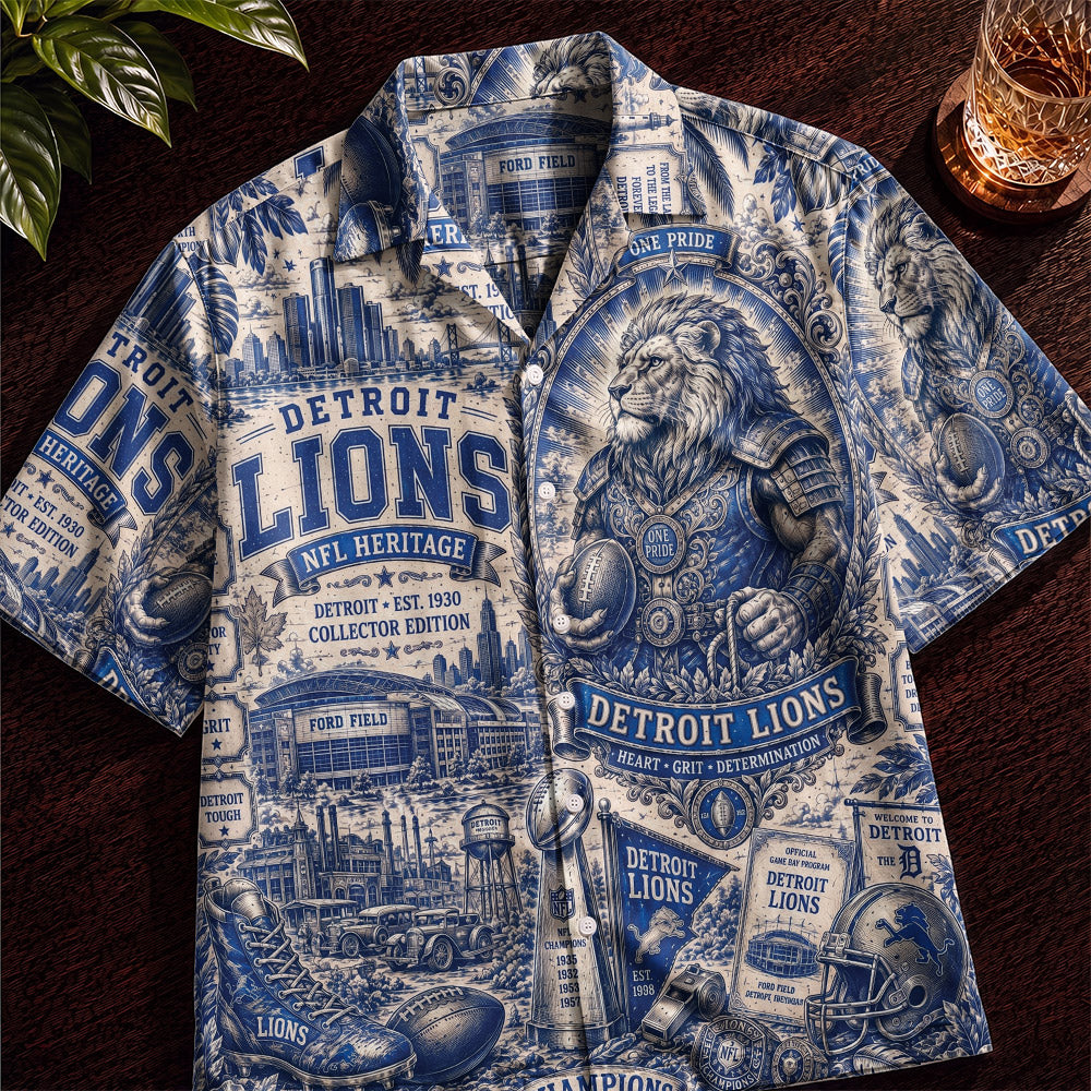 Detroit Lions Football Hawaiian Shirt – Retro Inspired Shirt