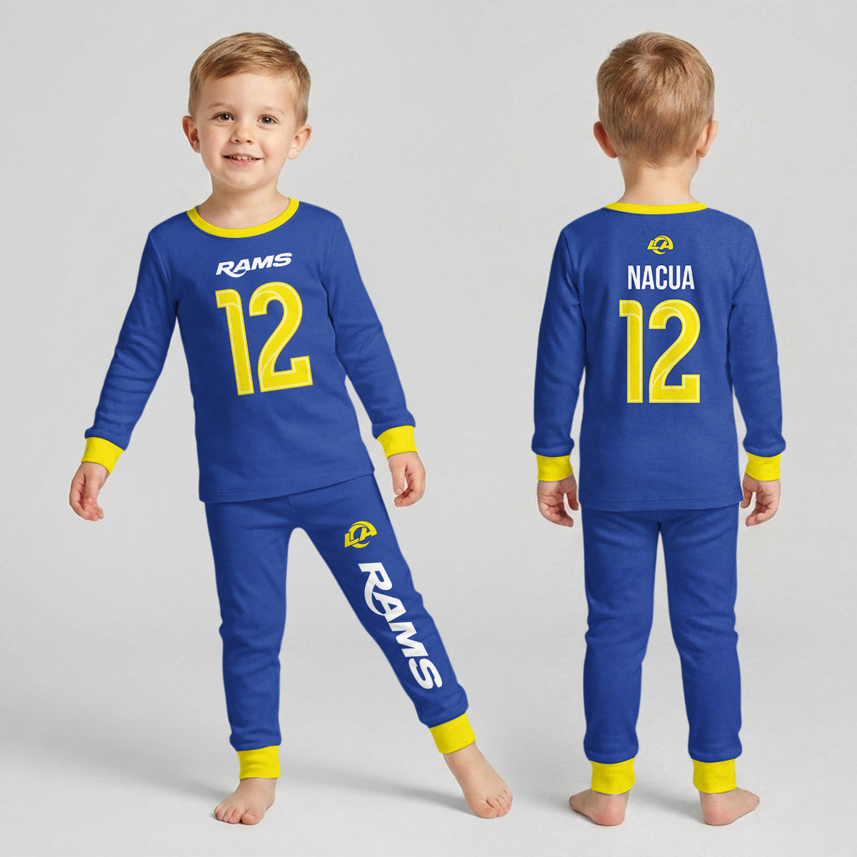 LA Rams Football!! Inspired Bamboo Two Piece Long Sleeve Pajama Set