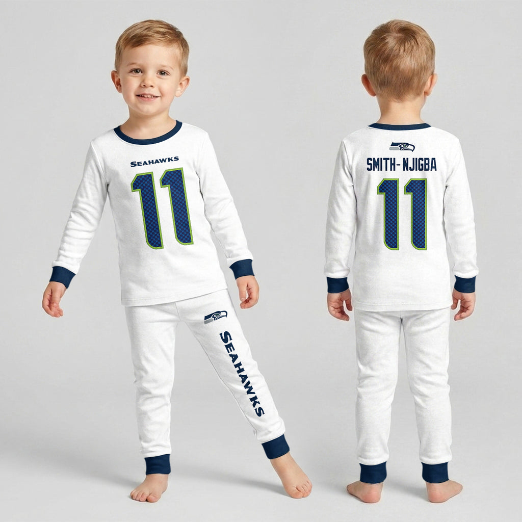 Seahawks Football Inspired Bamboo Two Piece Long Sleeve Pajama Set