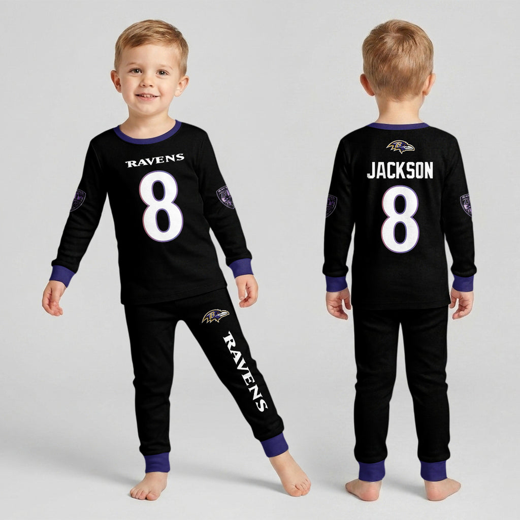 Baltimore RV Football JS 8! Inspired Bamboo Two Piece Long Sleeve Pajama Set