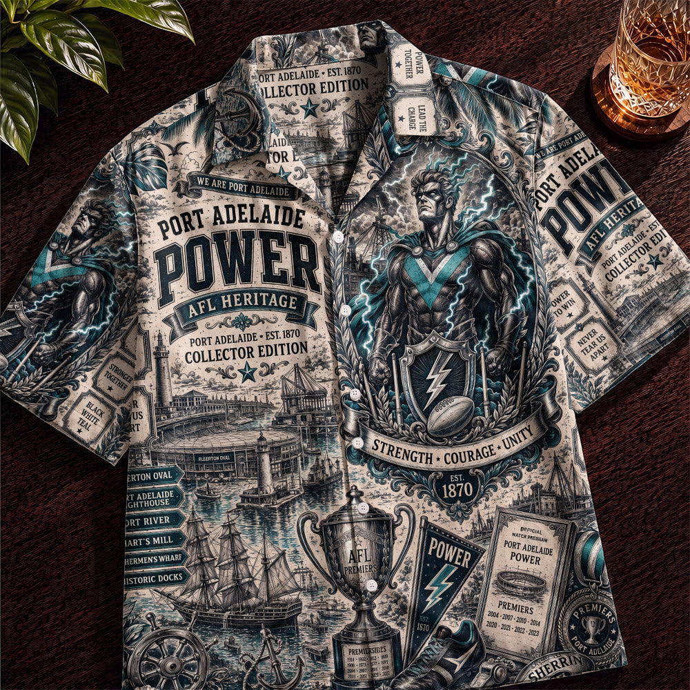 Port Adelaide Power Hawaiian Shirt – Retro Inspired Shirt