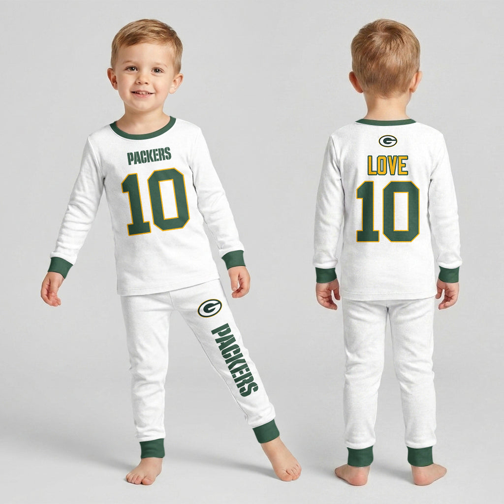 Packers JL10 Football! Inspired Bamboo Two Piece Long Sleeve Pajama Set