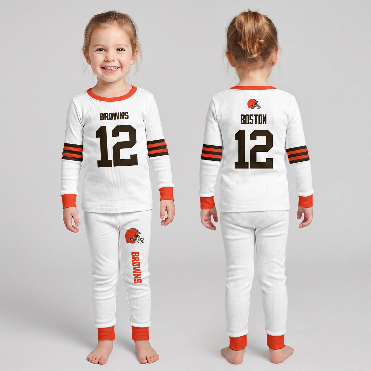 Cleveland Browns Football!! Inspired Bamboo Two Piece Long Sleeve Pajama Set