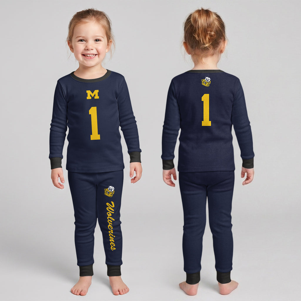 Michigan Wolverines Football!! Inspired Bamboo Two Piece Long Sleeve Pajama Set