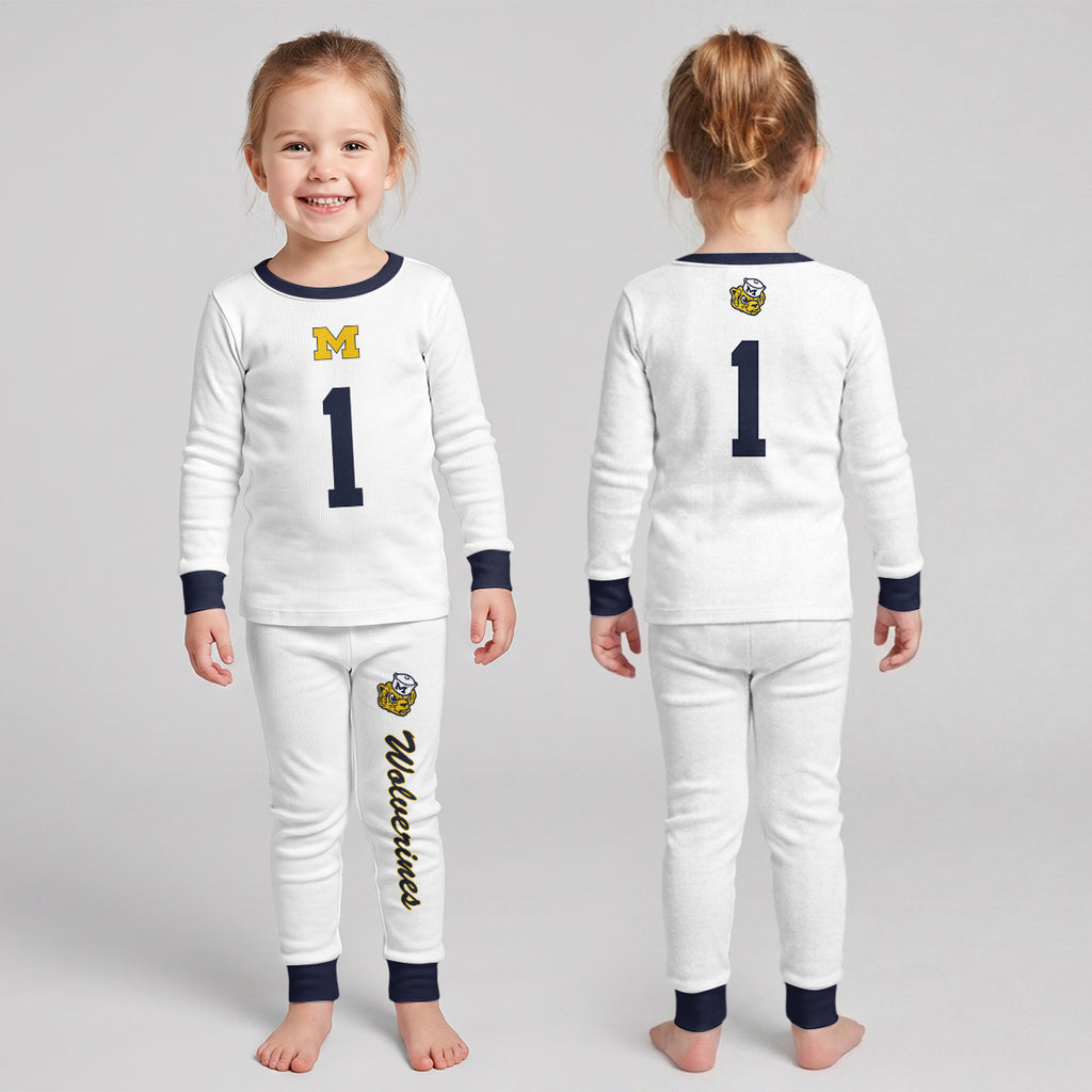 Michigan Wolverines Football!! Inspired Bamboo Two Piece Long Sleeve Pajama Set