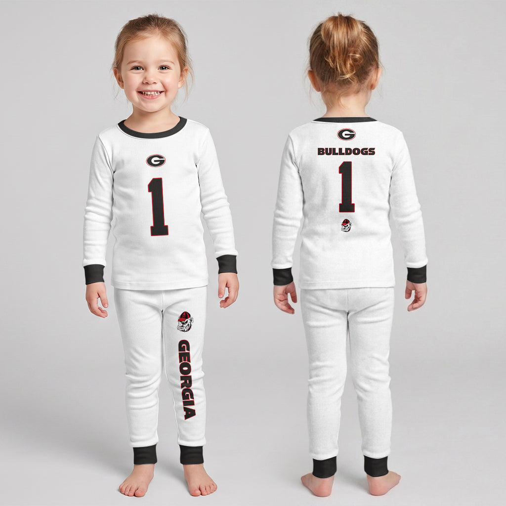 Georgia Bulldogs Football! Inspired Bamboo Two Piece Long Sleeve Pajama Set