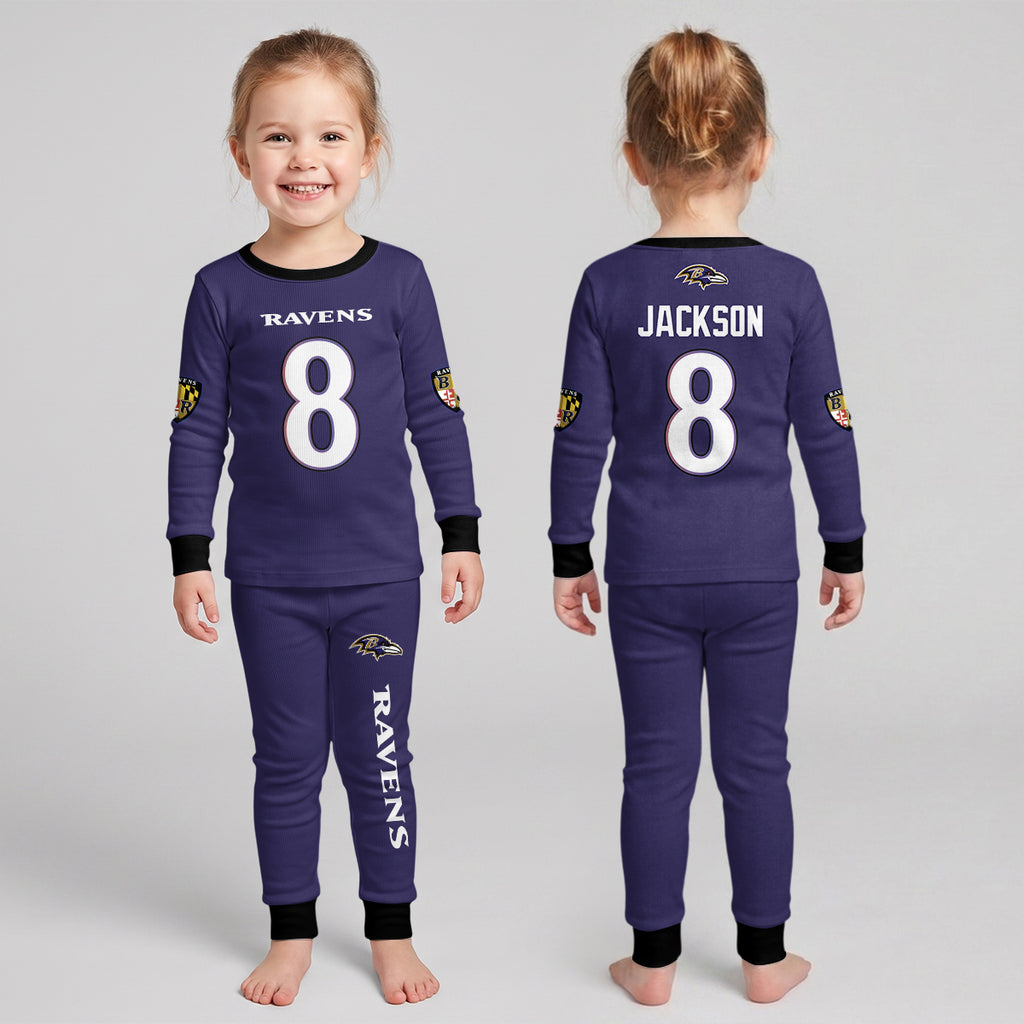 Baltimore RV Football JS 8! Inspired Bamboo Two Piece Long Sleeve Pajama Set