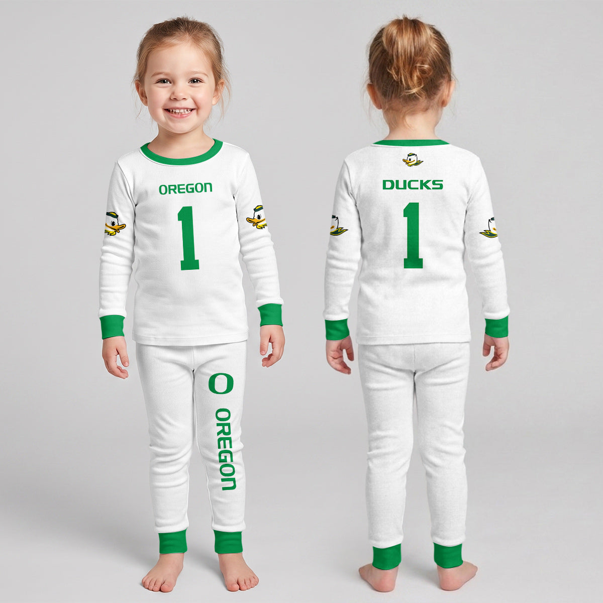 Oregon Ducks Football! Inspired Bamboo Two Piece Long Sleeve Pajama Set