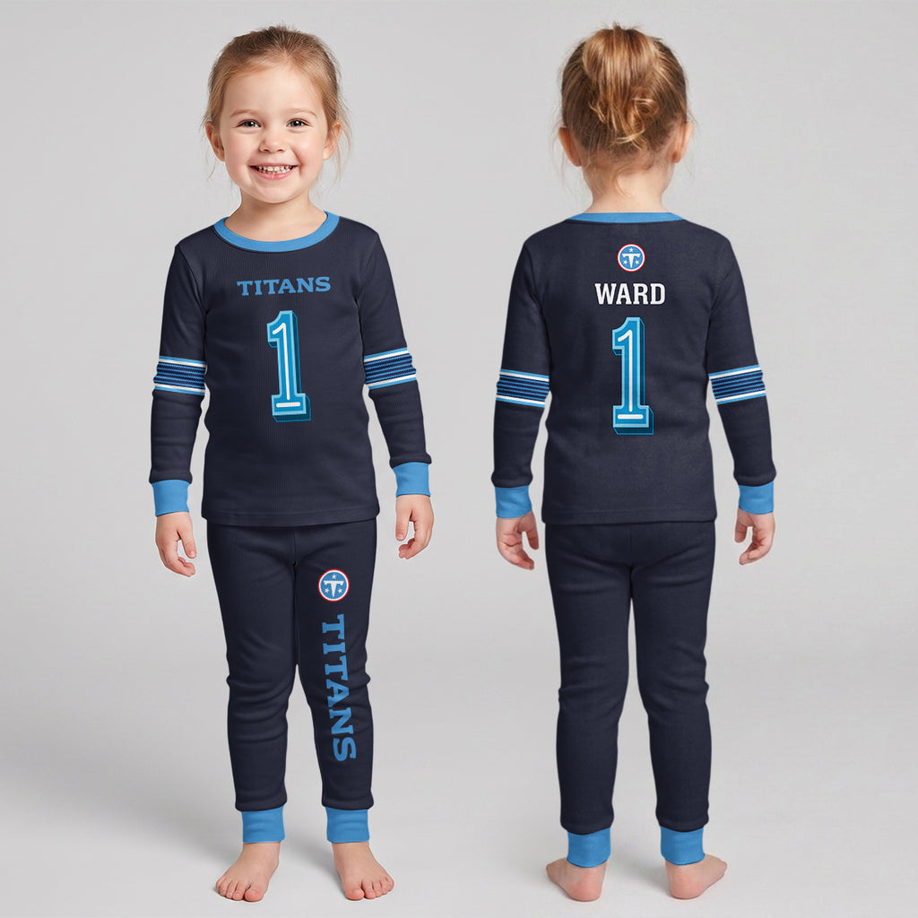 Tennessee Titans Football!! Inspired Bamboo Two Piece Long Sleeve Pajama Set