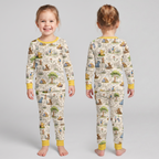 Silly Bear and Friends Bamboo Two Piece Long Sleeve Pajama Set