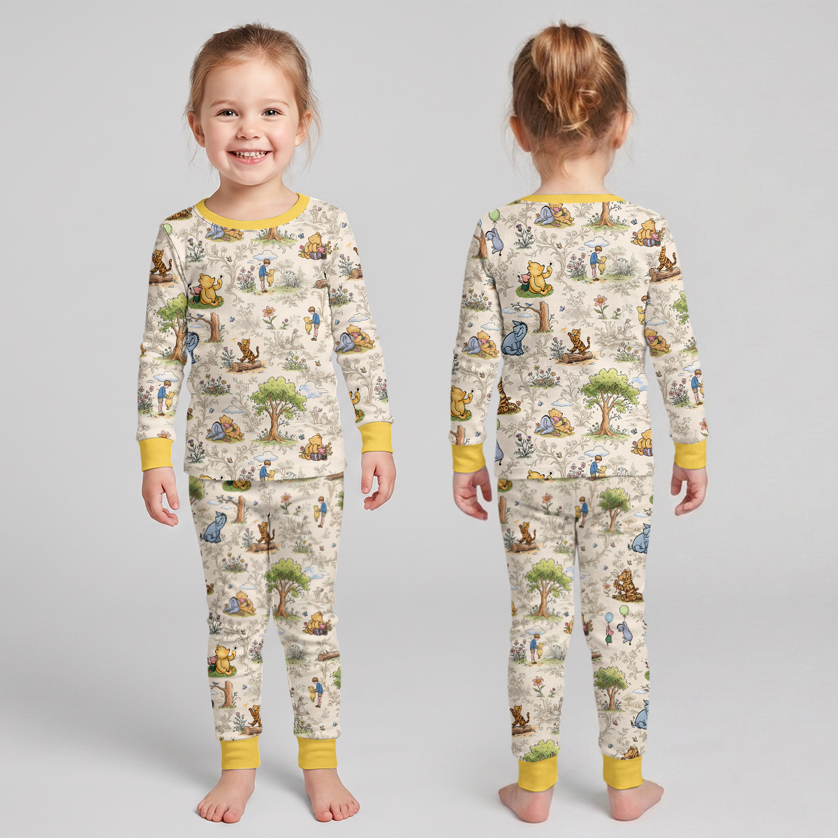 Silly Bear and Friends Bamboo Two Piece Long Sleeve Pajama Set