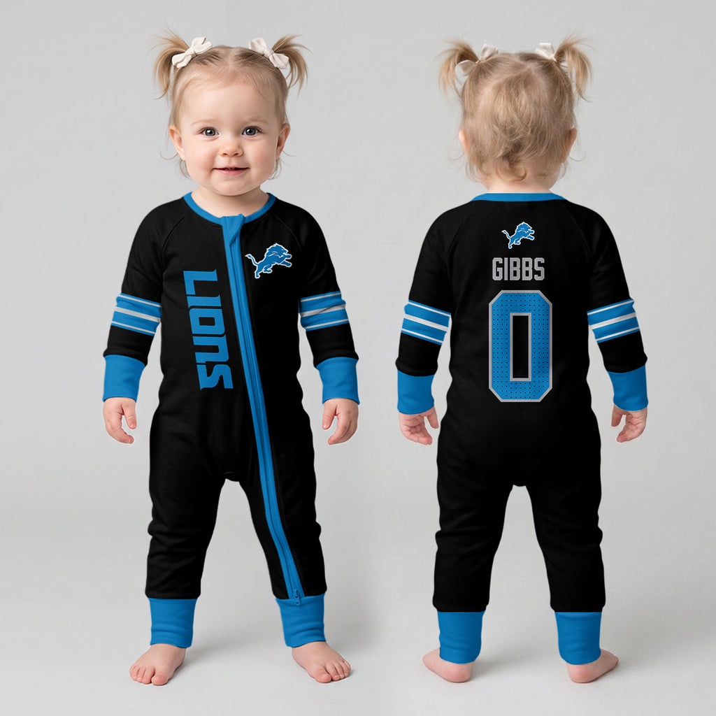 Detroit L. Football JG 0! Inspired Bamboo Two Piece Long Sleeve Pajama Set