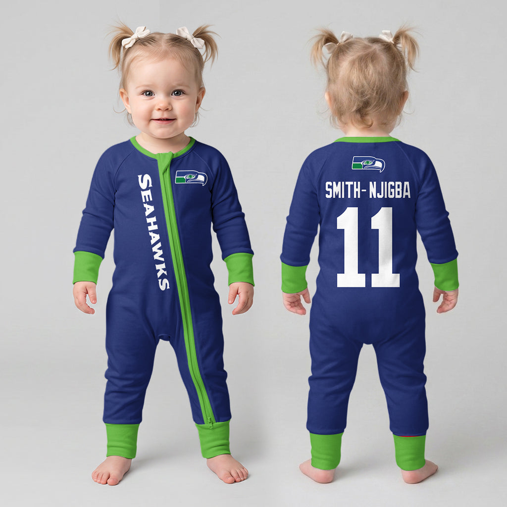 Seahawks Football! Inspired Bamboo Two Piece Long Sleeve Pajama Set