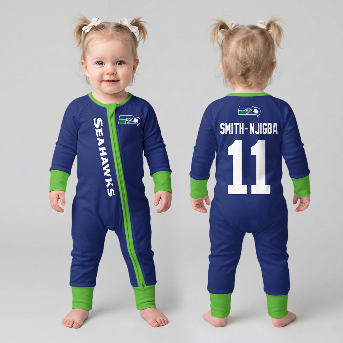 Seahawks Football! Inspired Bamboo Two Piece Long Sleeve Pajama Set