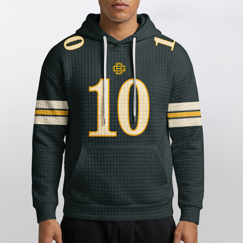 Green Bay Packers Rivalries Jordan Love 10 Football Waffle Hoodie