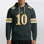 Green Bay Packers Rivalries Jordan Love 10 Football Waffle Hoodie