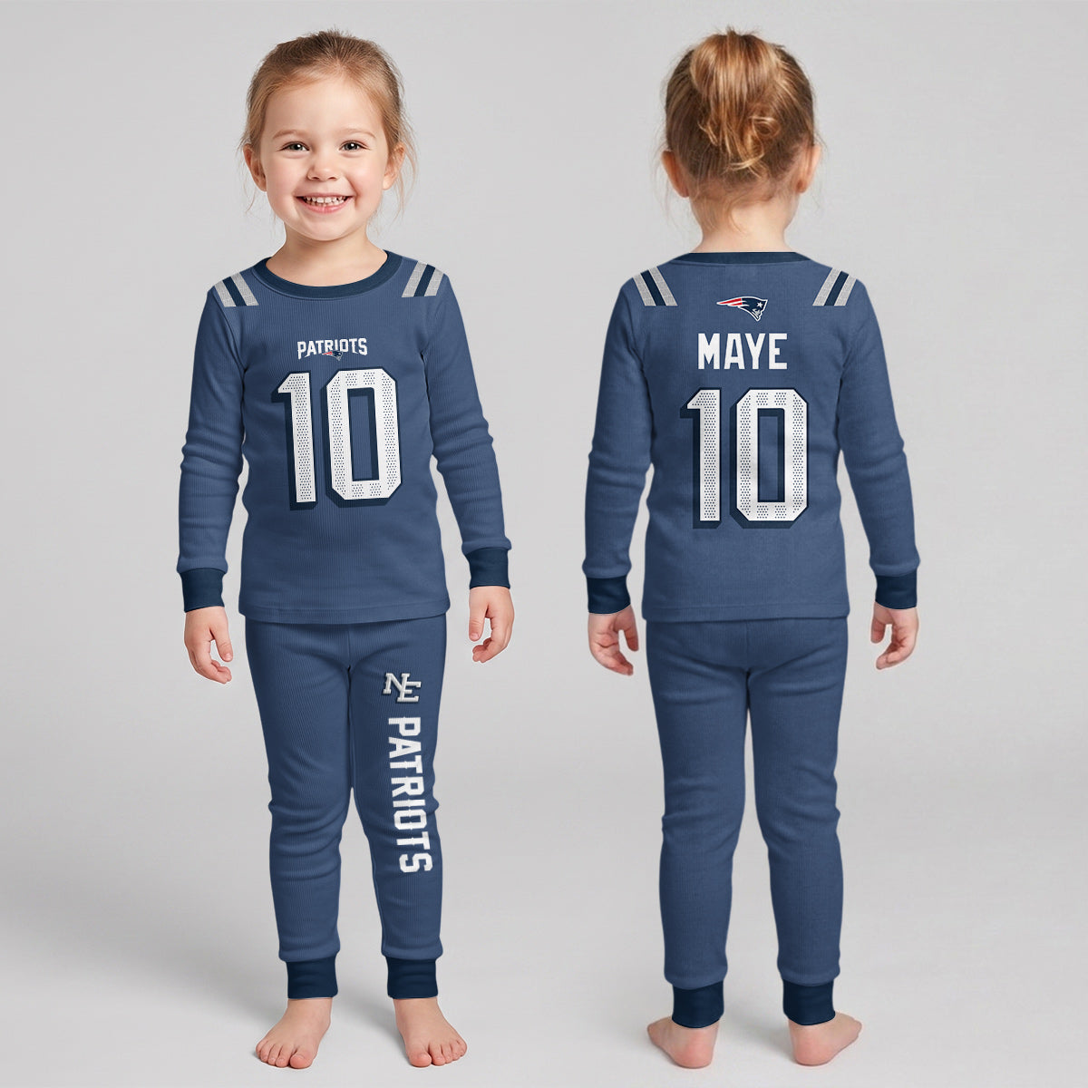 Patriots Football Maye 10! Inspired Bamboo Two Piece Long Sleeve Pajama Set