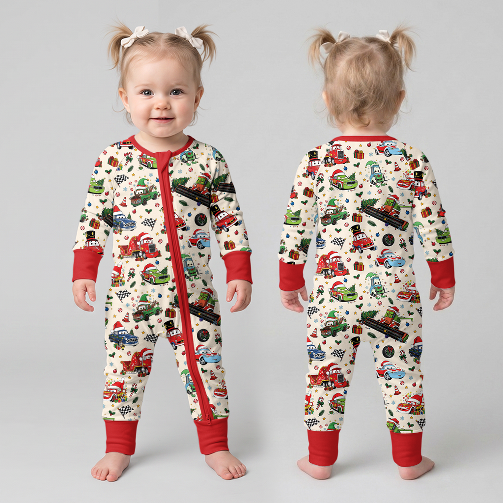 Merry Christmas Race Car Bamboo Convertible Zippy