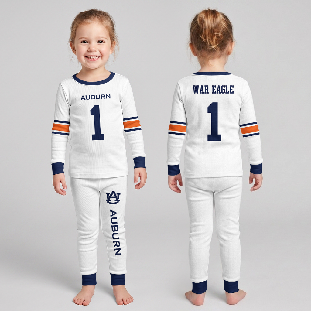 Auburn Tigers Football!! Inspired Bamboo Two Piece Long Sleeve Pajama Set