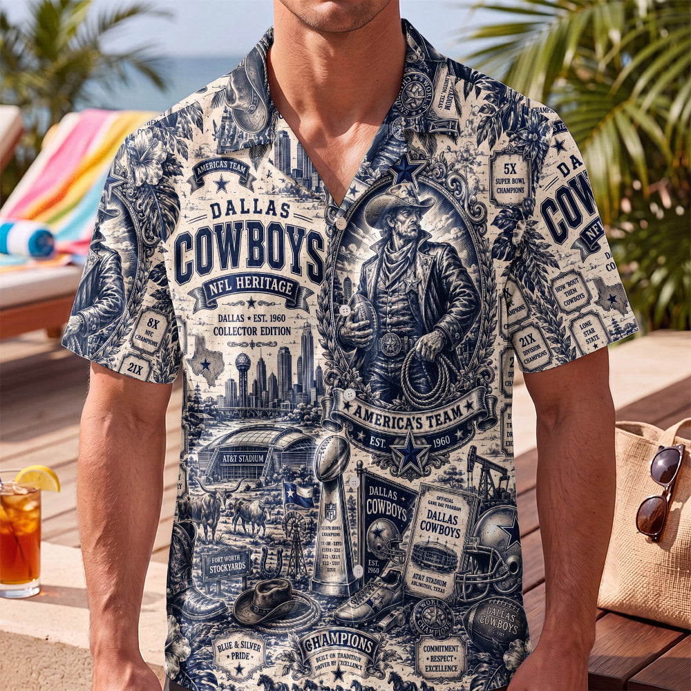 Dallas Cowboys Football Hawaiian Shirt – Retro Inspired Shirt