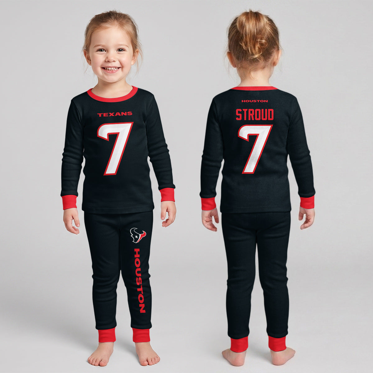 Houston Texans Football!! Inspired Bamboo Two Piece Long Sleeve Pajama Set
