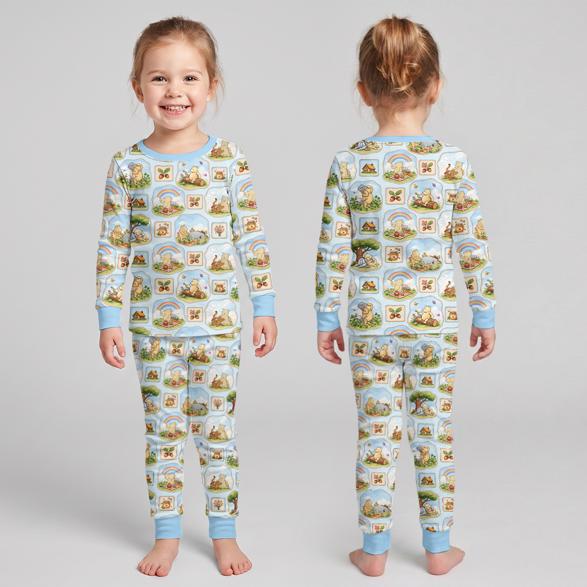 Silly Bear and Friends Bamboo Two Piece Long Sleeve Pajama Set