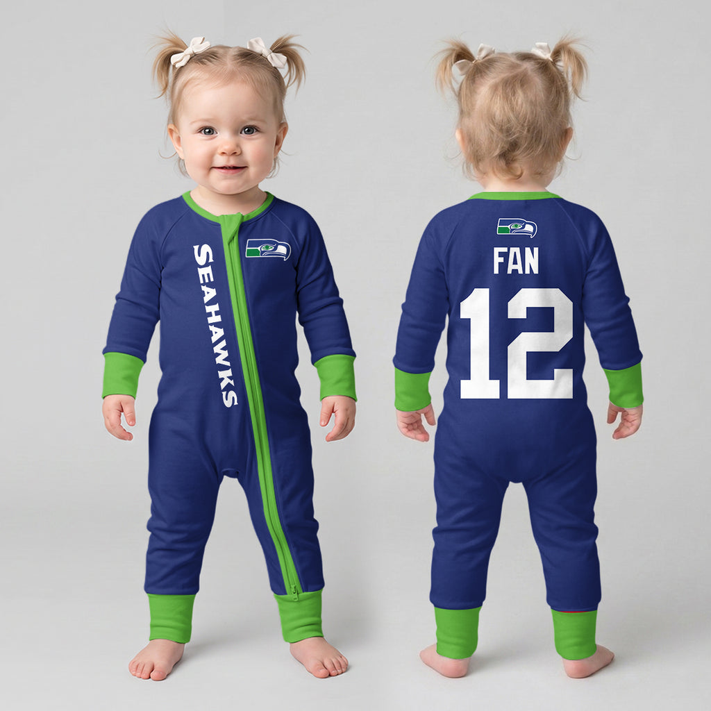 Seahawks Football! Inspired Bamboo Two Piece Long Sleeve Pajama Set