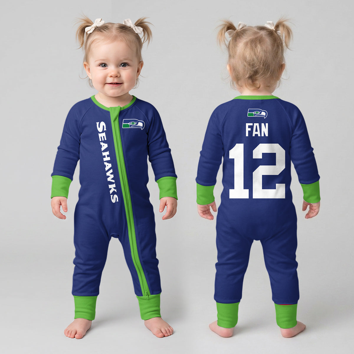 Seahawks Football! Inspired Bamboo Two Piece Long Sleeve Pajama Set