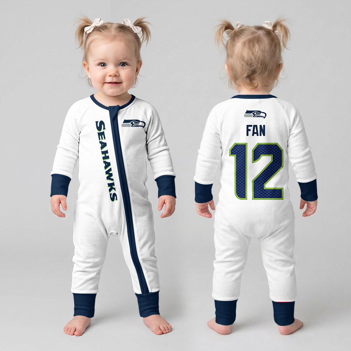 Seahawks Football! Inspired Bamboo Two Piece Long Sleeve Pajama Set