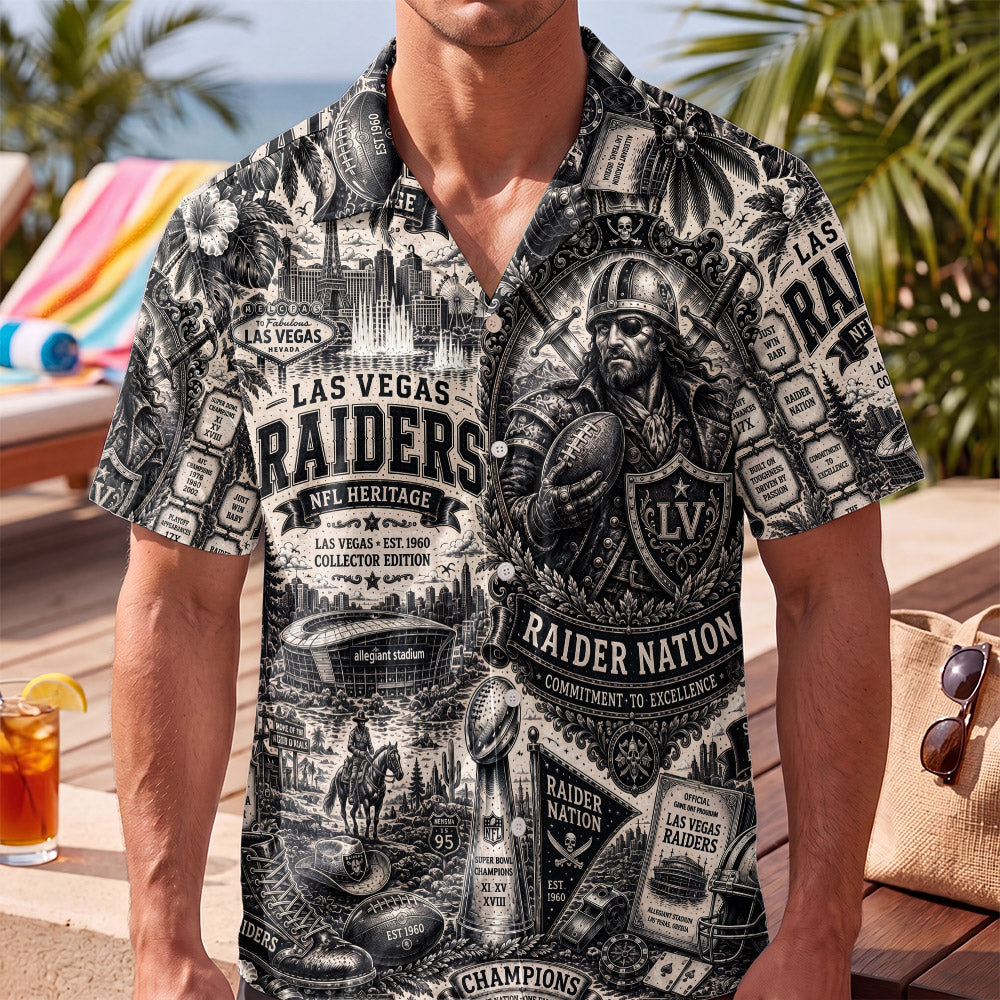 Las Vegas Raiders Football Hawaiian Shirt – Retro Inspired Shirt