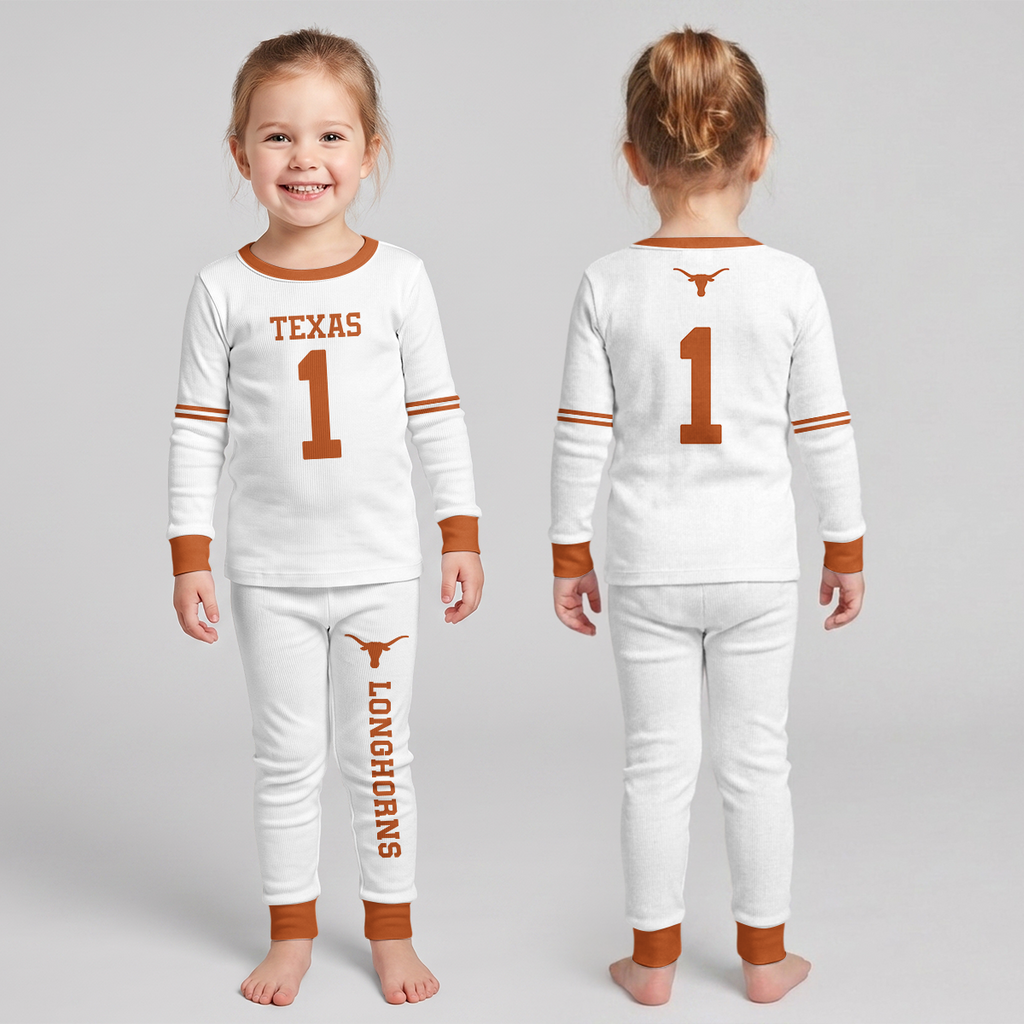 Texas Longhorns Football!! Inspired Bamboo Two Piece Long Sleeve Pajama Set