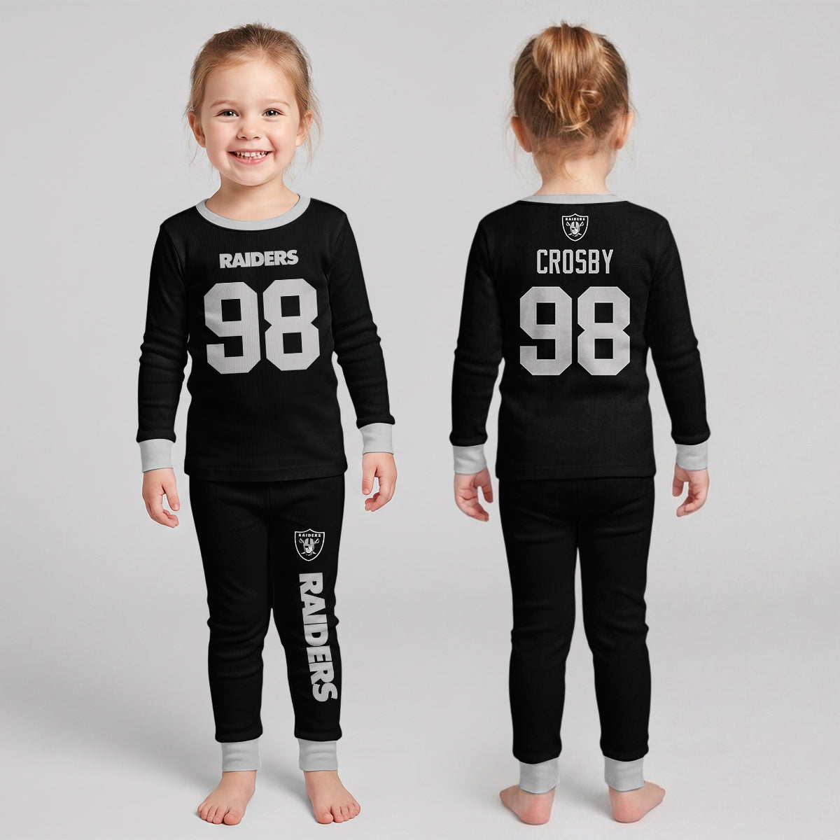 Raiders MC98 Football! Inspired Bamboo Two Piece Long Sleeve Pajama Set