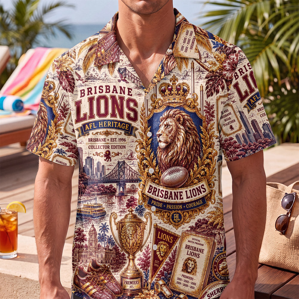 Brisbane Lions Hawaiian Shirt – Retro Inspired Shirt