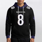 Baltimore R. Rivalries Lamar Jackson 8 Football Waffle Hoodie
