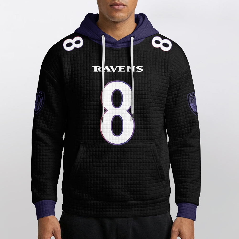 Baltimore R. Rivalries Lamar Jackson 8 Football Waffle Hoodie