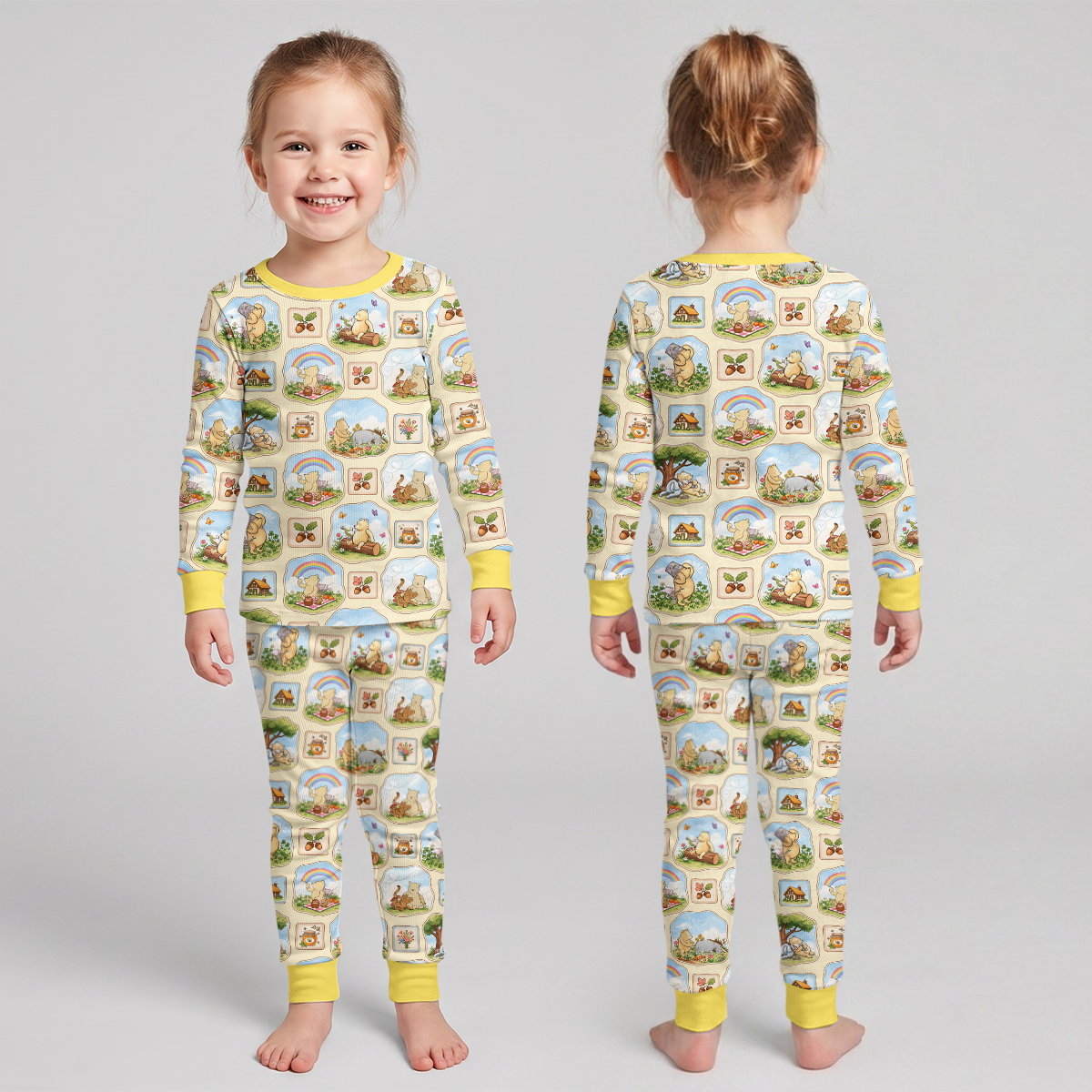 Silly Bear and Friends Bamboo Two Piece Long Sleeve Pajama Set