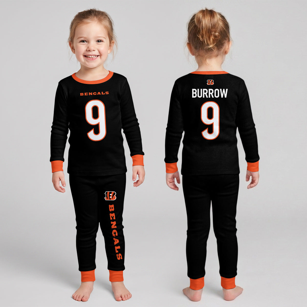 Bengals Football JB 09! Inspired Bamboo Two Piece Long Sleeve Pajama Set
