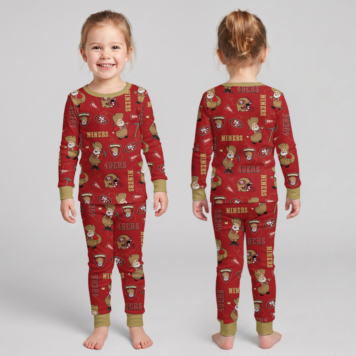 Niners Football x Pete Inspired Bamboo Two Piece Long Sleeve Pajama Set