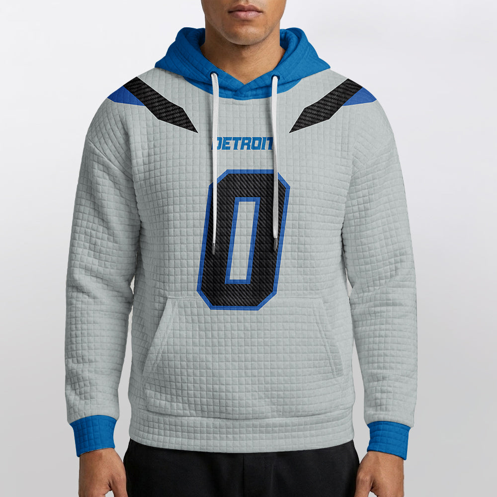Detroit Lions Rivalries Jahmyr Gibbs 0 Football Waffle Hoodie