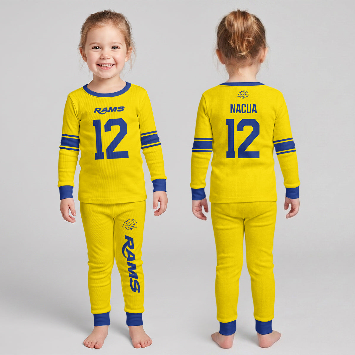 LA Rams Football!! Inspired Bamboo Two Piece Long Sleeve Pajama Set